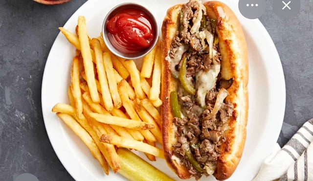 Cheese Steak With Fries.