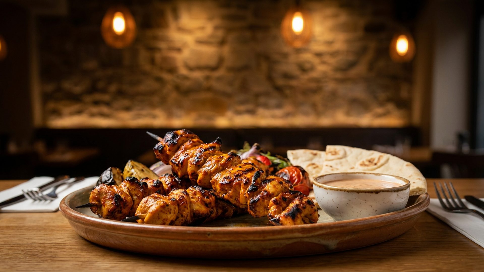 Kebabs, hummus, and more